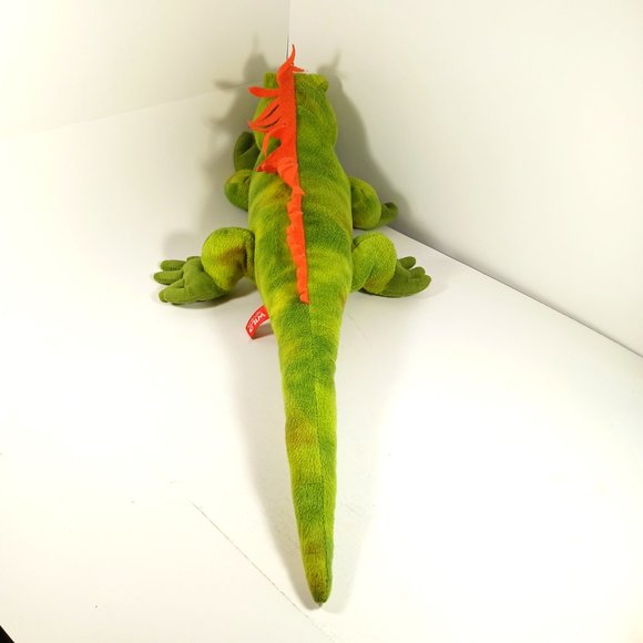 Wild Republic Iguana Lizard Stuffed Animal Plush Green Orange Realistic 23" - Picture 9 of 14